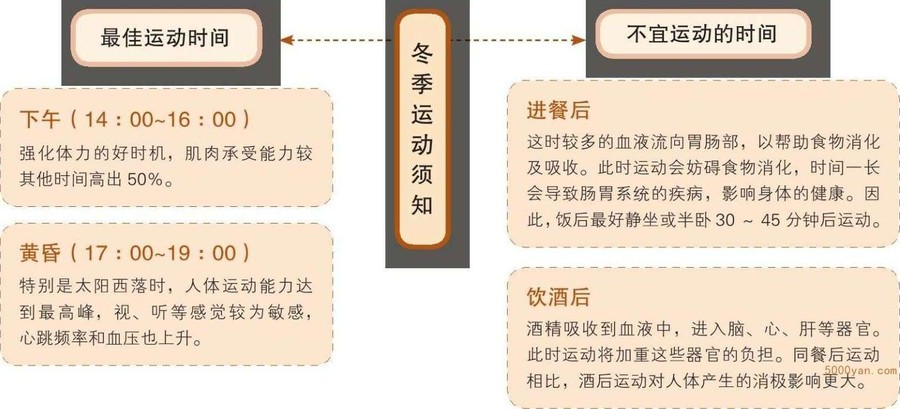 大雪运动养生:运动最好在下午做插图