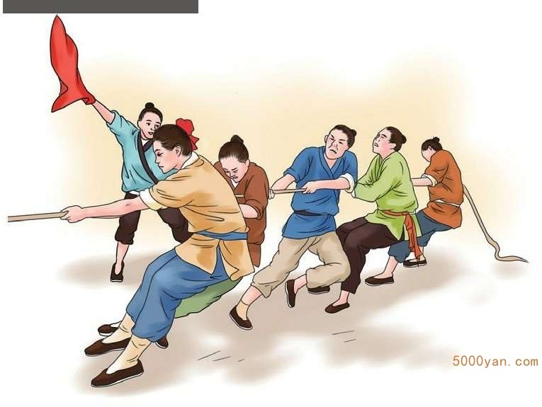 清明主要民俗:祭扫、蹴鞠、荡秋千、拔河插图