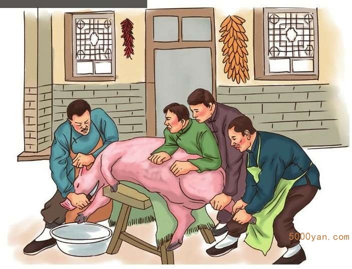 小寒主要民俗:杀年猪、磨豆腐插图